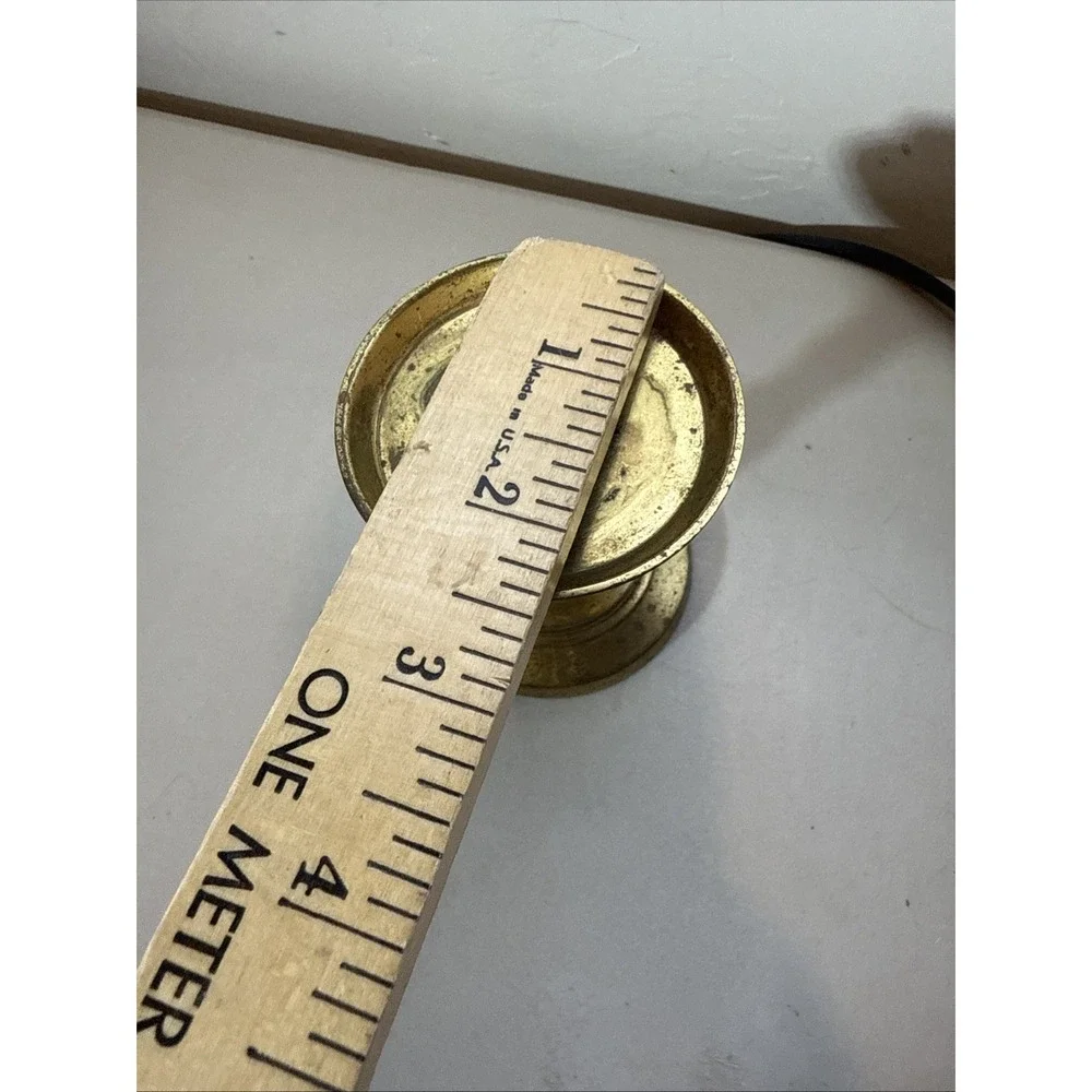 Vintage Brass Piller Candle Holder Hallmark Made In Hong Kong Tarnished‎ Gold